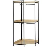 Module dressing d'angle noir avec 4 penderies et 2 étagères L 80 x P 80 x H 190 cm