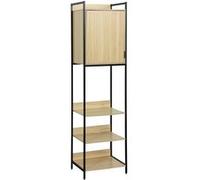sweeek - Module Dressing Noir avec 5 étagères et 1 Porte. L 60 x P 48 x H 190 cm