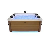 Spa rigide 6 places hydromassages, 4 coussins, beige