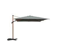 sweeek - Parasol déporté ETRETAT carré kaki 3x3m. mât effet bois