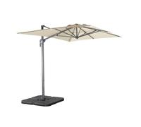 sweeek - Parasol déporté rectangulaire 2x3m + dalles à lester - Antibes - Ecru - Parasol excentré inclinable. rabattable et rotatif à 360°.