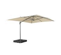 sweeek - Parasol déporté rectangulaire 3x4m écru + dalles à lester 50x50cm - Antibes