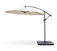 sweeek Parasol déporté rond Ø300cm - Hardelot - Ecru - Manivelle anti-retour Toile déperlante Facile à utiliser Ecru G