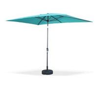 Alice's Garden - Parasol droit rectangulaire 2x3m - Touquet Turquoise - mât central en aluminium orientable et manivelle d'ouverture