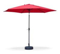sweeek | Parasol droit rond Ø300cm - Touquet Rouge - mât central en aluminium orientable et manivelle d'ouverture Rouge G