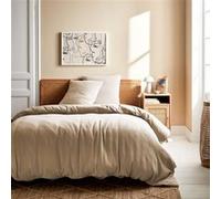 sweeek Parure de lit gaze de coton beige 1 housse de couette avec taie d'oreiller 260 x 240cm Beige G