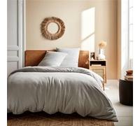 Parure de lit gaze de coton gris clair 260x240cm | sweeek
