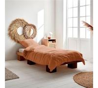 Parure de lit gaze de coton / coton terracotta 1 place 1 housse de couette avec 1 taie d'oreiller 140 x 200 cm