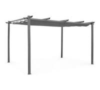 Pergola aluminium - Isla 3x4m - Toile grise - Tonnelle idéale pour votre terrasse. toit rétractable. toile coulissante. structure