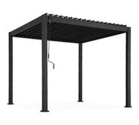 Pergola Bioclimatique gris anthracite - Triomphe - 300x300cm, aluminium, à lames orientables