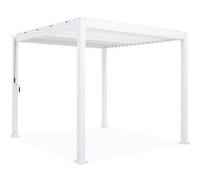 Pergola Bioclimatique blanc - Triomphe - 300x300cm, aluminium, à lames orientables - Blanc
