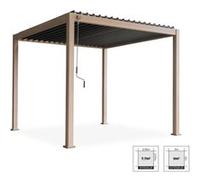 Pergola bioclimatique aluminium coloris bois Triomphe 3x3 m lames orientables