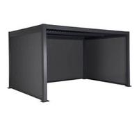 sweeek Pergola bioclimatique aluminium et acier 3x4m lames orientables + 2 stores 3m + 1 store 4m PALACE anthracite Anthracite G