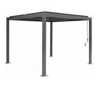 Pergola bioclimatique anthracite, aluminium et acier, 3x3m, lames orientables - Anthracite
