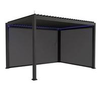 Pergola bioclimatique électrique 3x4m aluminium à lames orientables avec éclairage LED + store 3m + store 4m