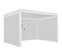 sweeek | Pergola bioclimatique en aluminium lames orientables 3x4m + 2 stores 3m + 1 store 4m TRIOMPHE blanc Blanc G