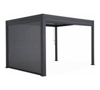 Pergola bioclimatique gris anthracite - triomphe - 300x400cm. Aluminium. À lames orientables + store 300cm