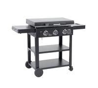 Alice's Garden sweeek - Plancha gaz 3 brûleurs Acier Inoxydable 12kW avec Chariot Noir - Raoul