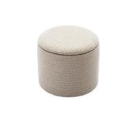 sweeek - Pouf Blanc en Tissu avec Rangement pour Coussins ou Plaids