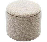 sweeek Pouf blanc en tissu avec rangement pour coussins ou plaids Blanc G