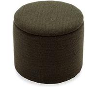 sweeek | Pouf kaki foncé en tissu avec rangement pour coussins ou plaids Kaki foncé G