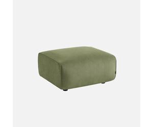 sweeek - Pouf. Module pour canapé. Repose-Pieds pour canapé 2 Places en Velours côtelé Vert. L 76 x P 70 x H 41cm - Wallas