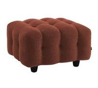 sweeek Pouf module pour canapé repose-pieds pour canapé 3 places en bouclette texturée terracotta L 69 x P 59 x H 48cm - Leon Rouge
