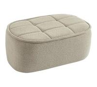 sweeek | Pouf repose-pieds pour chauffeuse 1 place Boni bouclette texturée beige L 91 x P 63 x H 40cm - Boni G