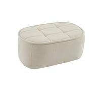 sweeek - Pouf. Repose-Pieds pour chauffeuse 1 Place Boni Bouclette texturée Blanc cassé L 91 x P 63 x H 40cm - Boni