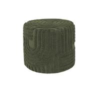 sweeek - Pouf Rond Bouclette tuftée Kaki Ø43 x H 37cm - Nuba