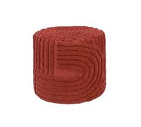 sweeek - Pouf rond bouclette tuftée terracotta Ø43 x H 37cm - Nuba
