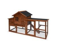 sweeek - Poulailler 4 poules bois de sapin avec enclos GELINE