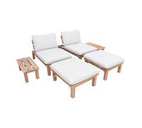 sweeek - Salon de Jardin modulable Bois d'acacia Naturel Multi Positions 2 Places - Mae