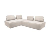 sweeek - Set de 2 chauffeuses pour canapé modulable Tissu Bouclette Beige 2 Places Bao. L 180 x P 90 x H 74cm