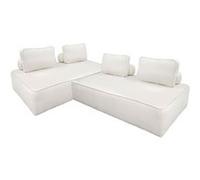sweeek - Set de 2 chauffeuses pour canapé modulable Tissu Bouclette crème 2 Places Bao. L 180 x P 90 x H 74cm