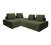 sweeek - Set de 2 chauffeuses pour canapé modulable Tissu Bouclette Kaki 2 Places Bao. L 180 x P 90 x H 74cm