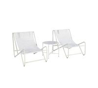 sweeek - Set de 2 fauteuils relax avec table ronde en acier SALINA