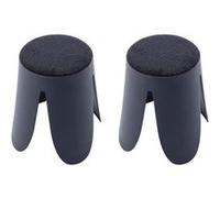 sweeek Set de 2 tabourets empilables bleu marine bouclette texturée NIKI Ø30 / 44 x H46cm Bleu marine