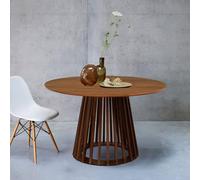 sweeek Table à manger effet bois noyer pieds bois de sapin 4 places Ø120cm Bois