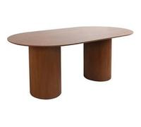 Table à manger oblongue effet bois sculpté 4-6 places. couleur noyer. 180cm