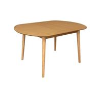 sweeek - Table à Manger Ovale Extensible Bois d'hévéa et placage chêne Naturel 4-6 Places - 110/140 x 100 x 75 cm - Lisa