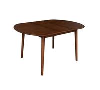 sweeek - Table à Manger Ovale Extensible Bois d'hévéa et placage chêne Noyer 4-6 Places - 110/140 x 100 x 75 cm - Lisa