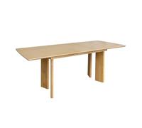 sweeek - Table à Manger rectangulaire Extensible Bois d'hévéa et placage chêne Naturel 6-8 Places 170-210cm - Albane