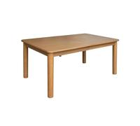 sweeek - Table à Manger rectangulaire Extensible Bois d'hévéa et placage chêne Naturel 6 à 10 Places - 170-270cm - Solene
