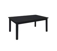 sweeek - Table à Manger rectangulaire Extensible Bois d'hévéa et placage chêne Noir 6 à 10 Places - 170-270cm - Solene