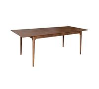 sweeek - Table à Manger rectangulaire Extensible Bois d'hévéa et placage frêne Noyer 6-8 Places - 160/210 x 90 x 76 cm - Elena