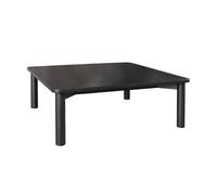 sweeek - Table Basse carrée Bois d'hévéa placage chêne Noir - 100 x 100 x 35 cm - Solène