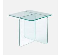 sweeek Table basse carrée en cristal trempé transparent - 50 x 50 x 46 cm