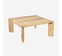 sweeek Table basse exotique carrée en bois massif, 80 cm, Reva, marron naturel, 80 x 80 x 36 cm
