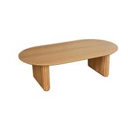 sweeek - Table Basse oblongue Bois d'hévéa placage chêne - L 122 x P 65 x H 35 cm - Gabrielle